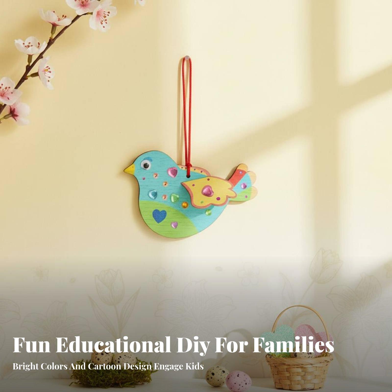 Kid Toys And Craft - DIY Holz-Vogel-Ornament Bastelset für Kinder 3D-Puzzle
