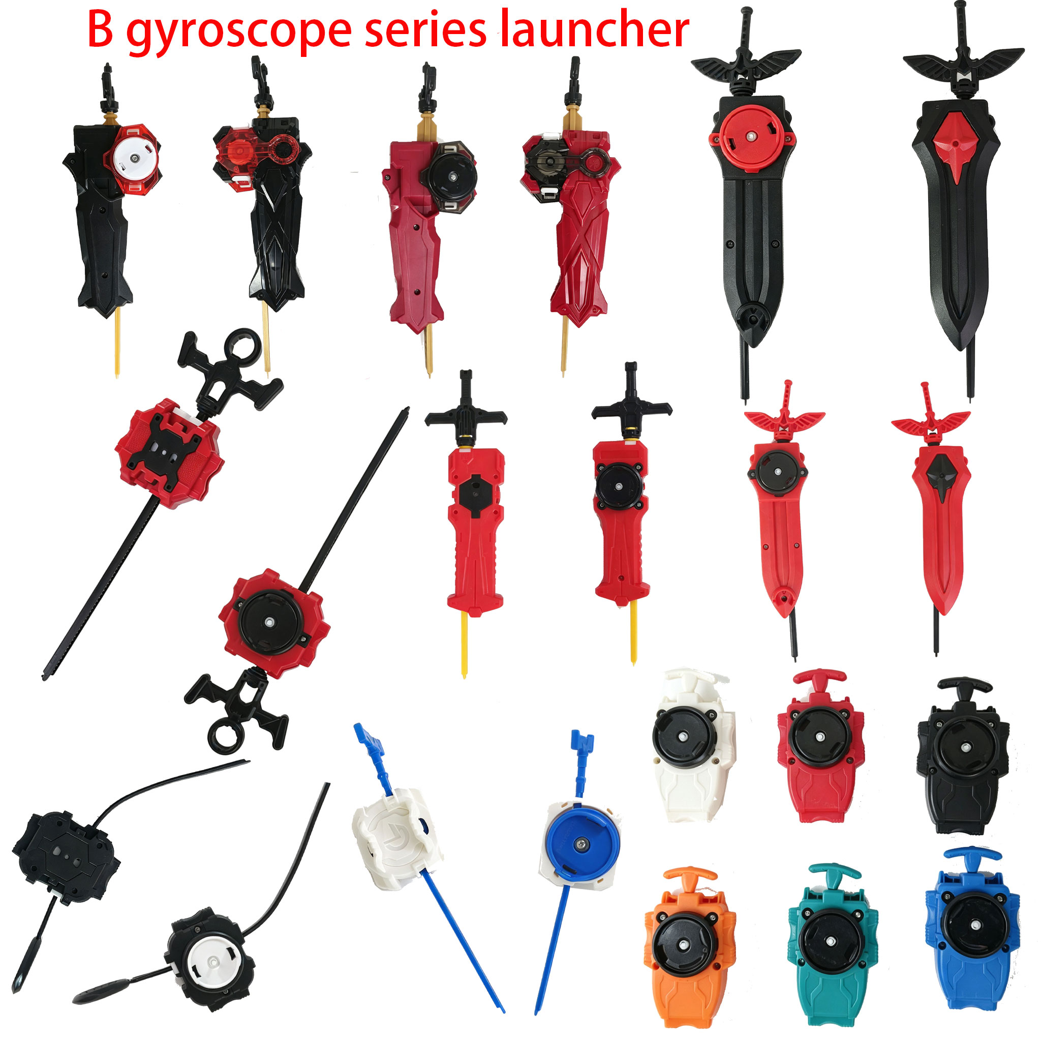 Spin Top Gyro Toy - Mixed B Launcher Schwert-Schnur-Zugkabel Spin Gyro
