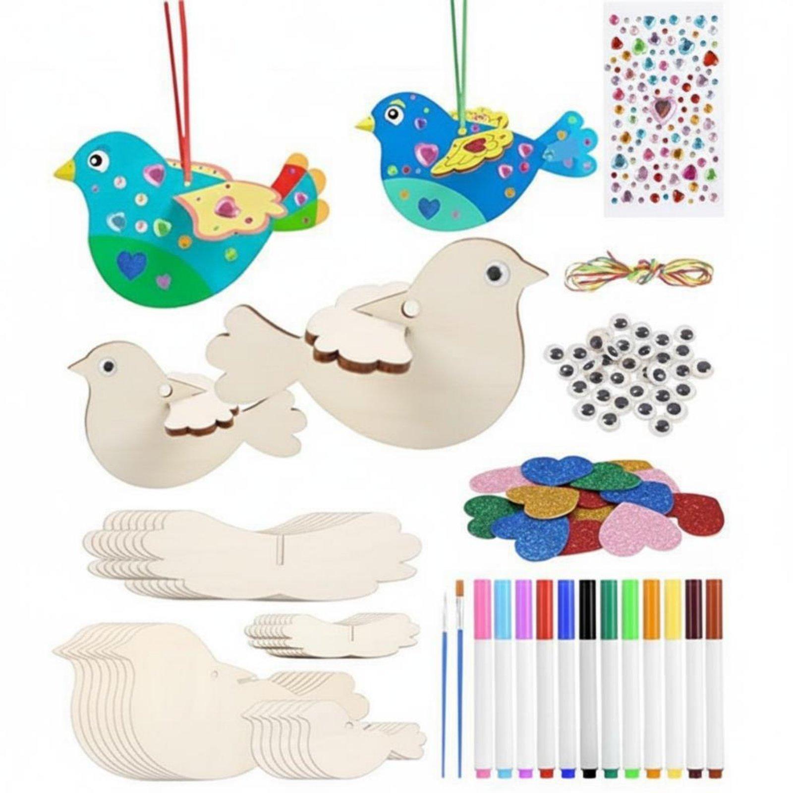 Kid Toys And Craft - Hölzernes Vogel-Ornament DIY-Bastelset für Kinder 3D-Puzzle