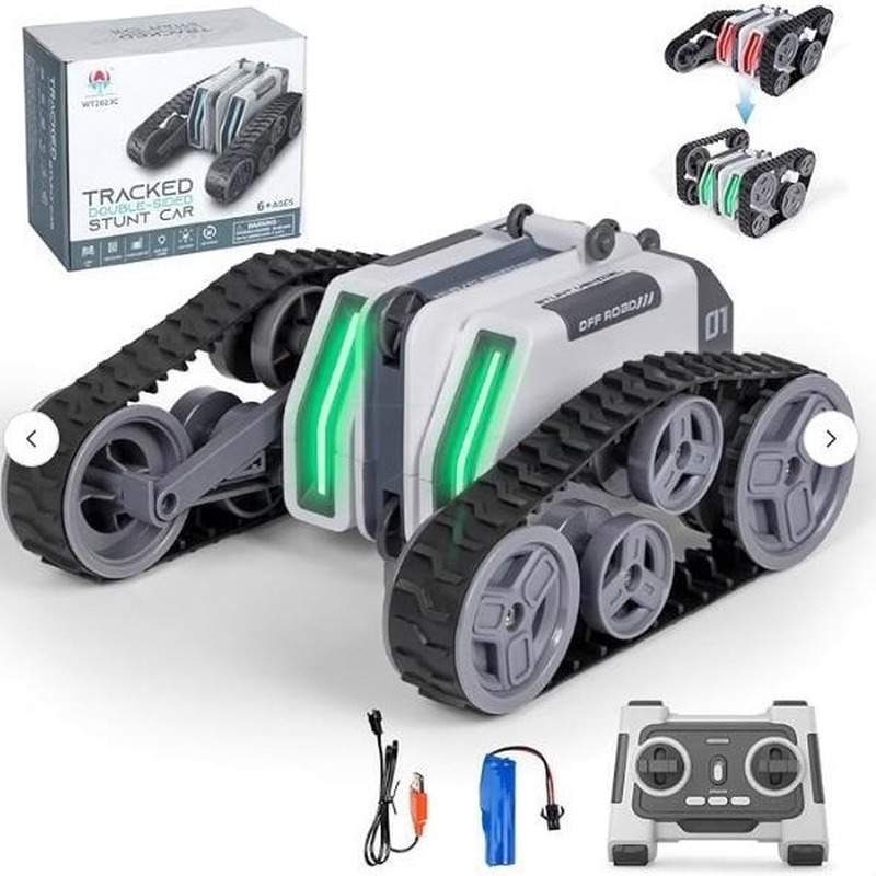 Kids Toys Under $20 - Wt2023c RC Stunt-Auto, Kettenbetriebenes Offroad-Fahrzeug, Hochgeschwindigkeits-Rotations-Flip-Fernsteuerungsspielzeug