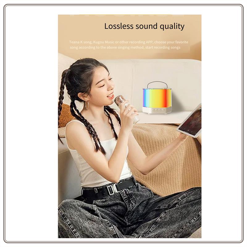 Kids Microphone Karaoke - Karaoke-Maschine, tragbarer Bluetooth-Karaoke-Lautsprecher mit Bass und