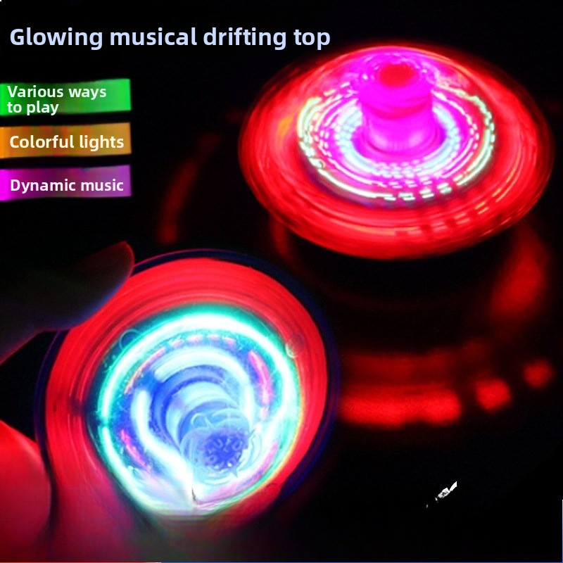 Spin Top Gyro Toy - UFO Blinkender Musik-Gyro Elektrischer Drift-Auto-Spinner Fliegender