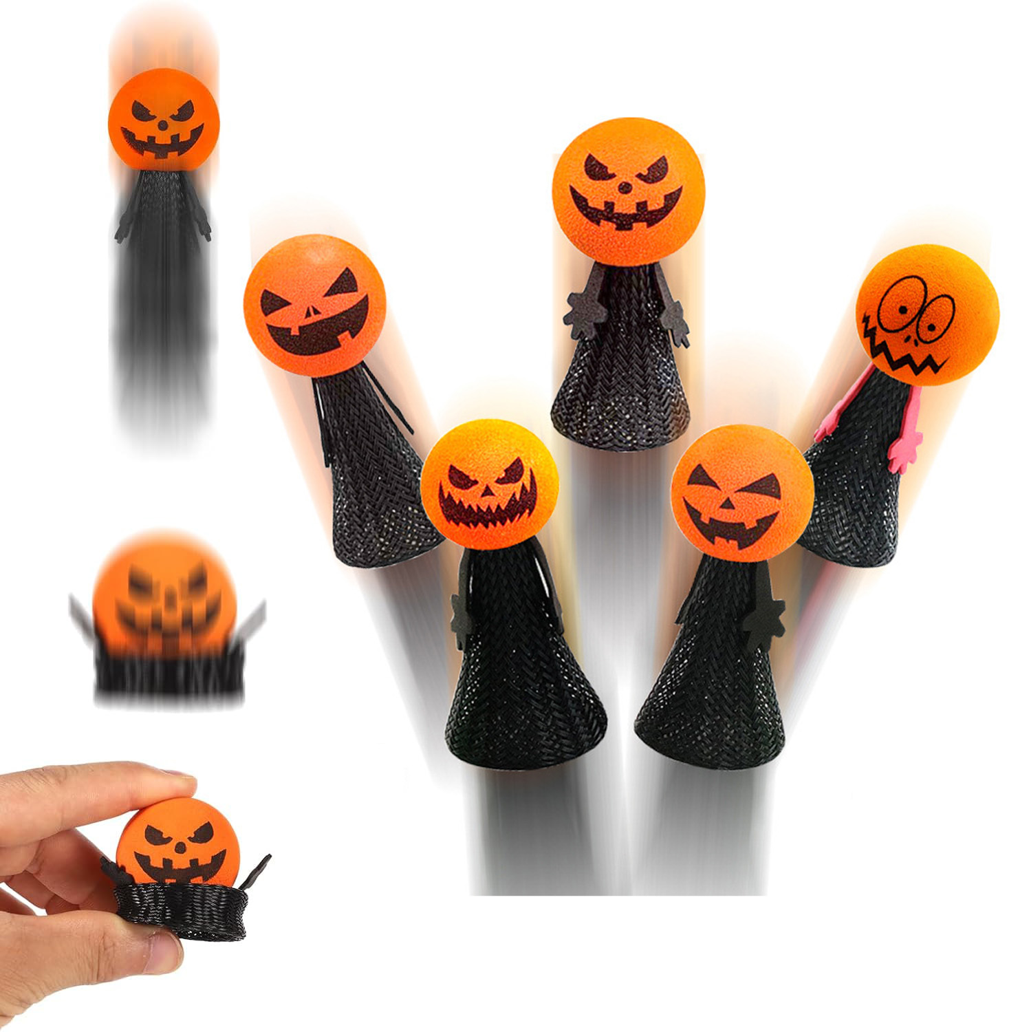 Kids Toys Jumping Poppers - 5 Stück Halloween Spring-Popper Tischdekorationen, Spring-Popper-Federspielzeug