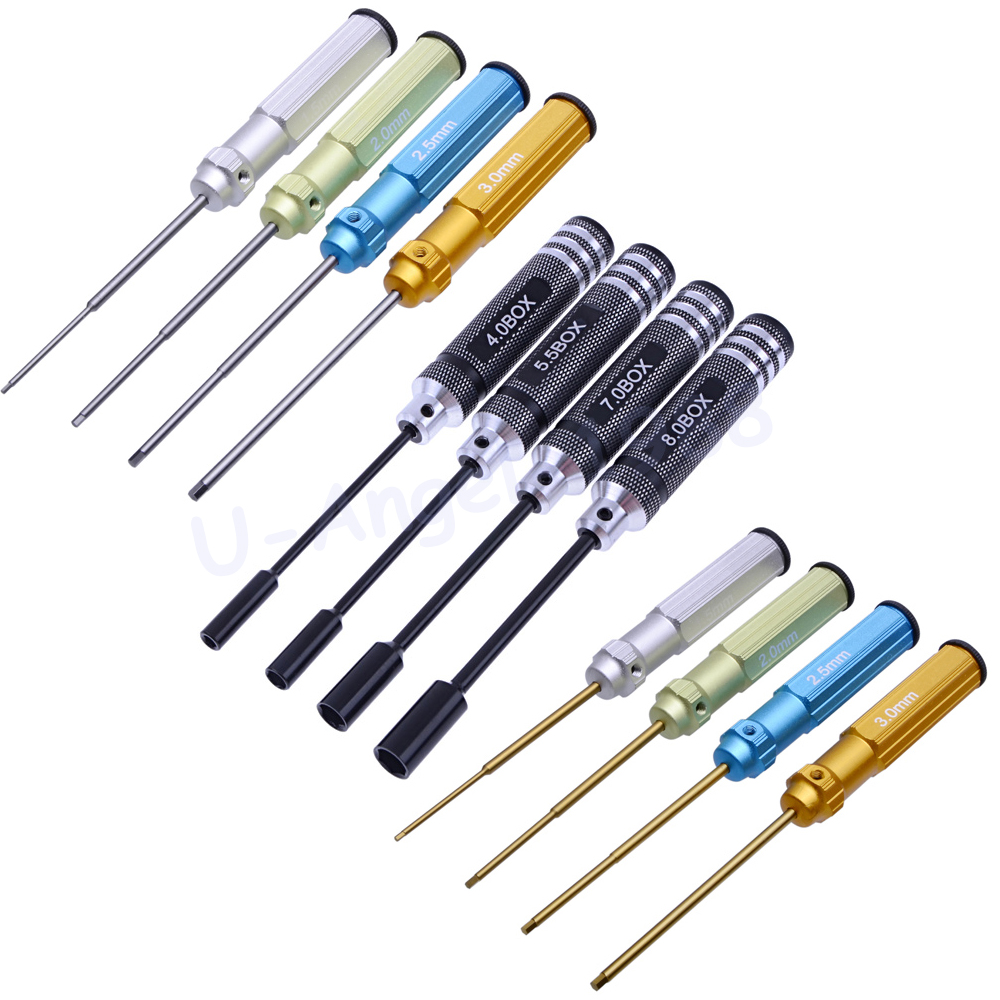 Tamiya Model Paint Set - RC Tools 4-teiliger Sechskant-Schraubendrehersatz, Titanbeschichtet, gehärtet,