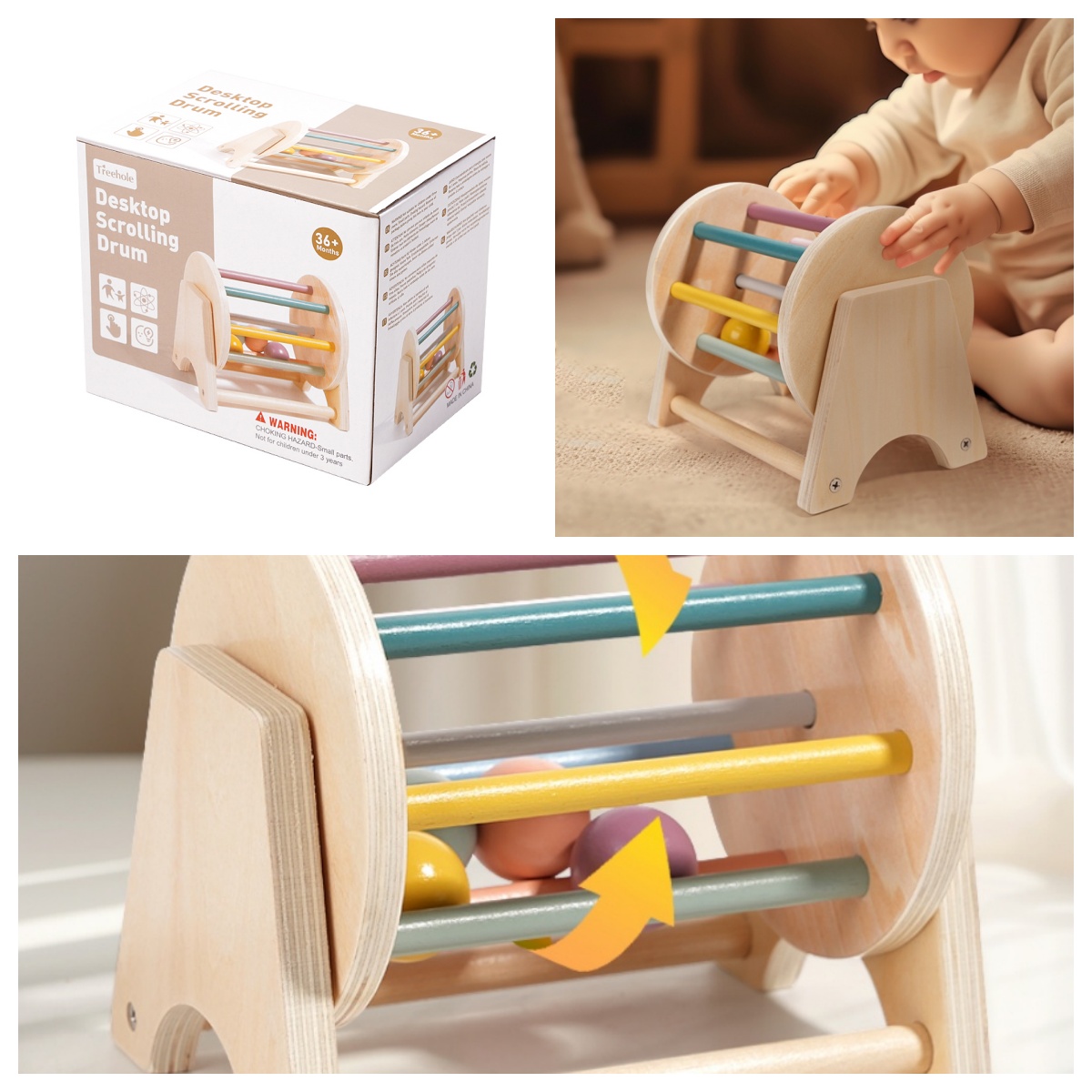 Baby-Handglocke, Klingelinstru – Wooden Blocks Stacking Bewertung und Preis