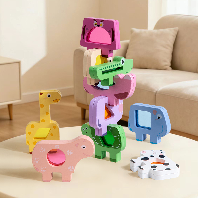 Holztier-Acryl-Stapelblock-Spi – Wooden Blocks Stacking Bewertung und Preis