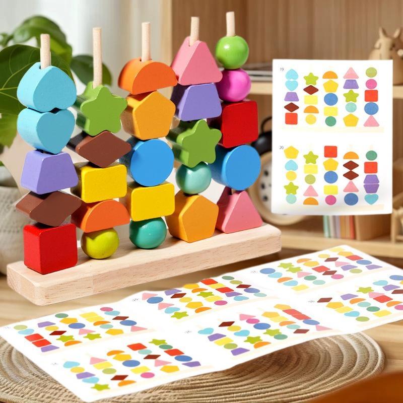 Montessori-Spielzeug für frühe – Wooden Blocks Stacking Bewertung und Preis