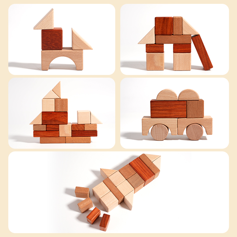 29-teiliger Holz-DIY-Baustein, – Wooden Blocks Stacking Bewertung und Preis