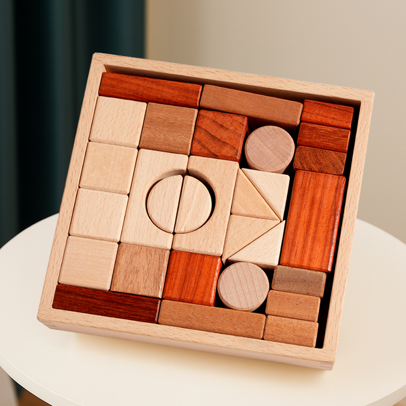 29-teiliger Holz-DIY-Baustein, – Wooden Blocks Stacking Bewertung und Preis