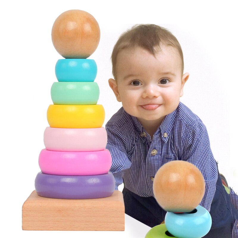 Kinder Regenbogen Turm Ferrule – Wooden Blocks Stacking Bewertung und Preis