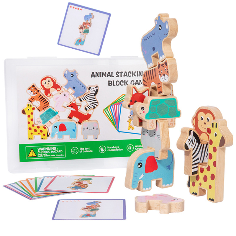 Holz-Tierstapelblöcke Balances – Wooden Blocks Stacking Bewertung und Preis