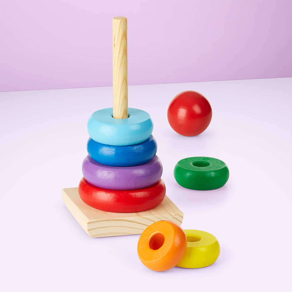 Regenbogen-Stapelspiel aus Hol – Wooden Blocks Stacking Bewertung und Preis