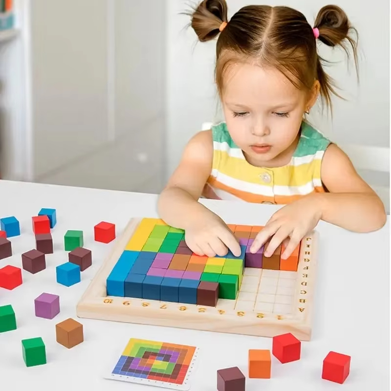 Montessori Farbzähl-Bauklötze  – Wooden Blocks Stacking Bewertung und Preis