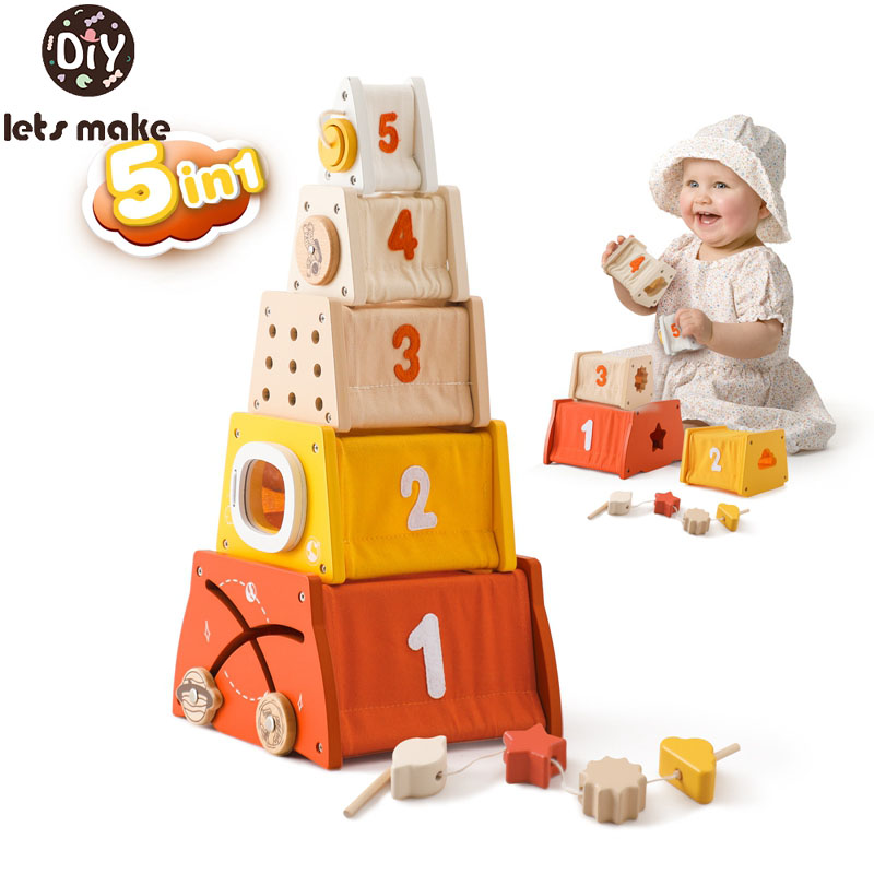 Kinder Holz Montessori Spielze – Wooden Blocks Stacking Bewertung und Preis